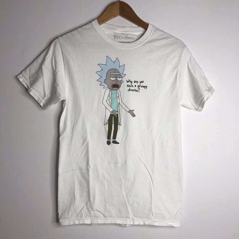 Rick & Morty Adult Small White T-Shirt